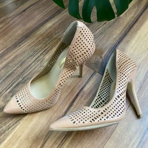 BCBG Tan Pointed Toe Heels